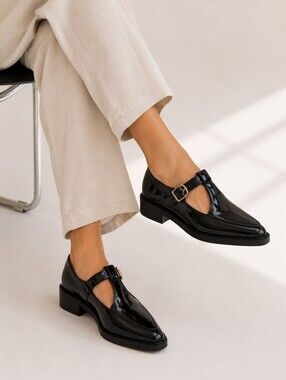 Private Label Black Patent Mary Jane Loafers